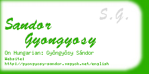 sandor gyongyosy business card